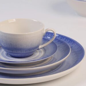 Nordic Stoneware Blue Tide Swirl Dinner Set | YZC Ceramics