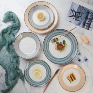 Wholesale Blue and Brown Speckled Stoneware Dinnerware Set | YZC Ceramics