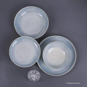Wholesale Blue Haze Stoneware Dinnerware Plate | YZC Ceramics
