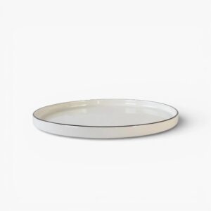 Wholesale 10-inch Round New Bone China Dinner Plates - Modern Black Rim | YZC Ceramics