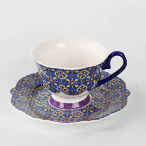 Wholesale Intricate Geometric New Bone China Cup and Saucer Set | YZC Ceramics