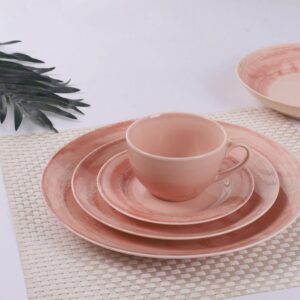 Wholesale Modern Textured New Bone China Dinnerware - Soft Vein Blush | YZC Ceramics