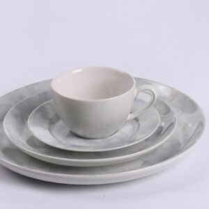 Ceramic OEM Dinnerware Manufacturer Stoneware Dinner Set with 20pcs Set with Plates and Bowls for Home Daily Use Marble Pattern