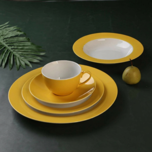 wholesale 16 pieces custom solid color ceramic cups 4 person porcelain horeca dinnerware manufacturer's stock for coffee mugs