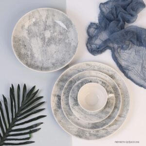 Wholesale Grey Vein Stoneware Dinnerware Plate | YZC Ceramics