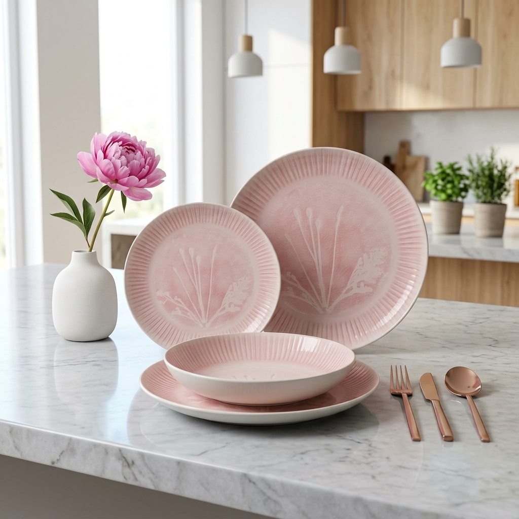 elegant custom pastel pink stoneware dinnerware set | yzc ceramics elegant custom pastel pink stoneware dinnerware set | yzc ceramics