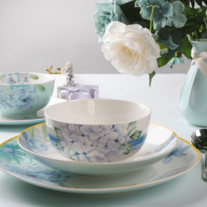 classic european floral new bone china dinnerware set with gold rim | yzc ceramics